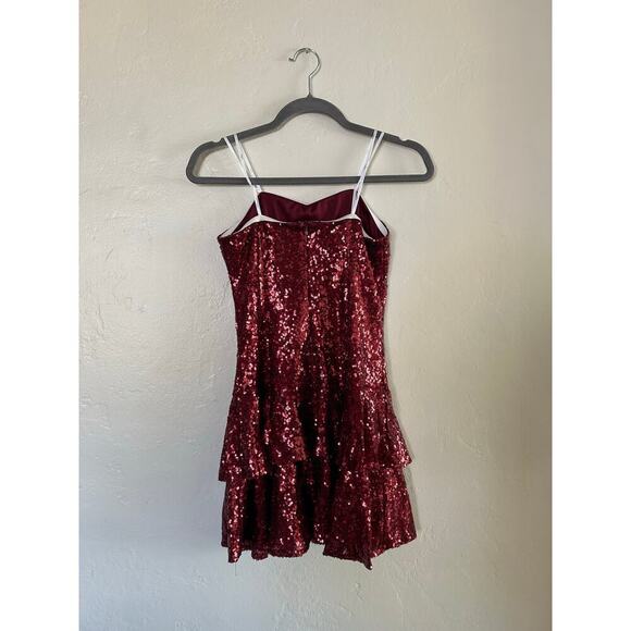 Lulus Sequin Burgundy Mini Dress - Picture 5 of 6
